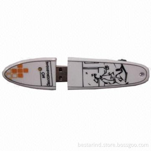 Plastic promotional skateboard-shaped USB drive, customized colors/logos/packing ways accepted